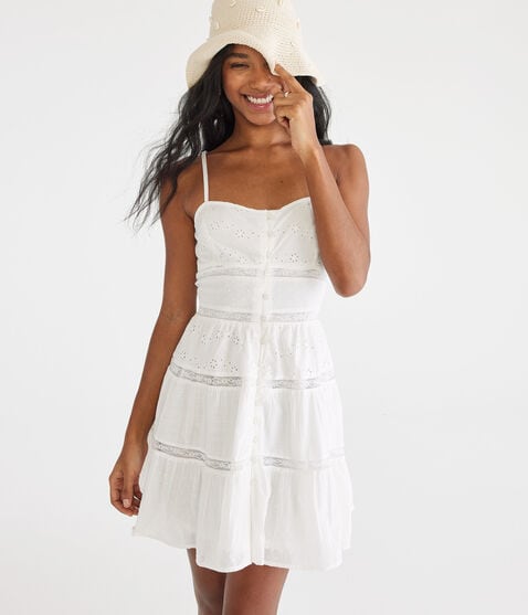 Solid Sweetheart Eyelet Fit & Flare Dress Solid Sweetheart Eyelet Fit & Flare Dress