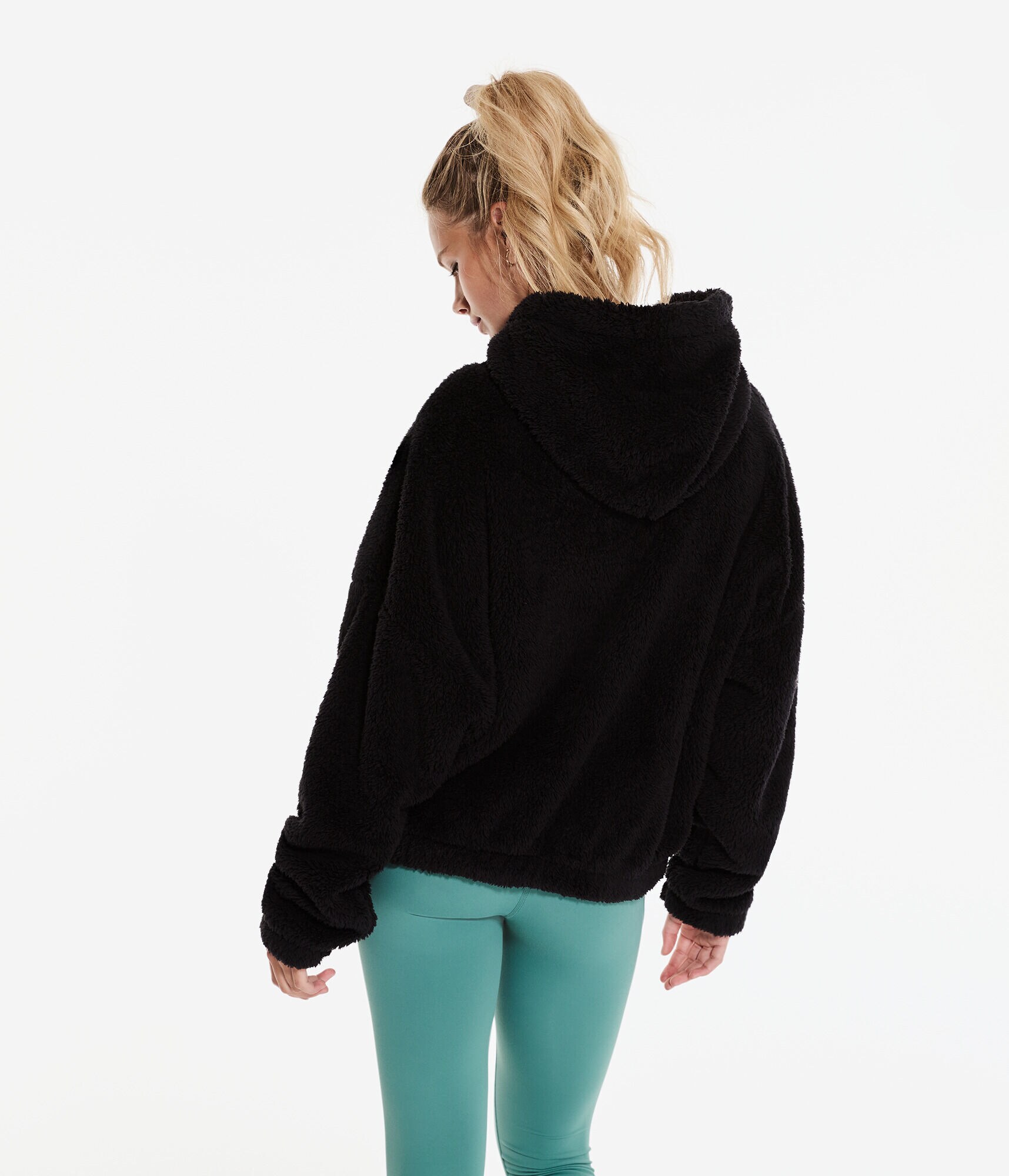 Sherpa Fleece Oversized Full-Zip Hoodie