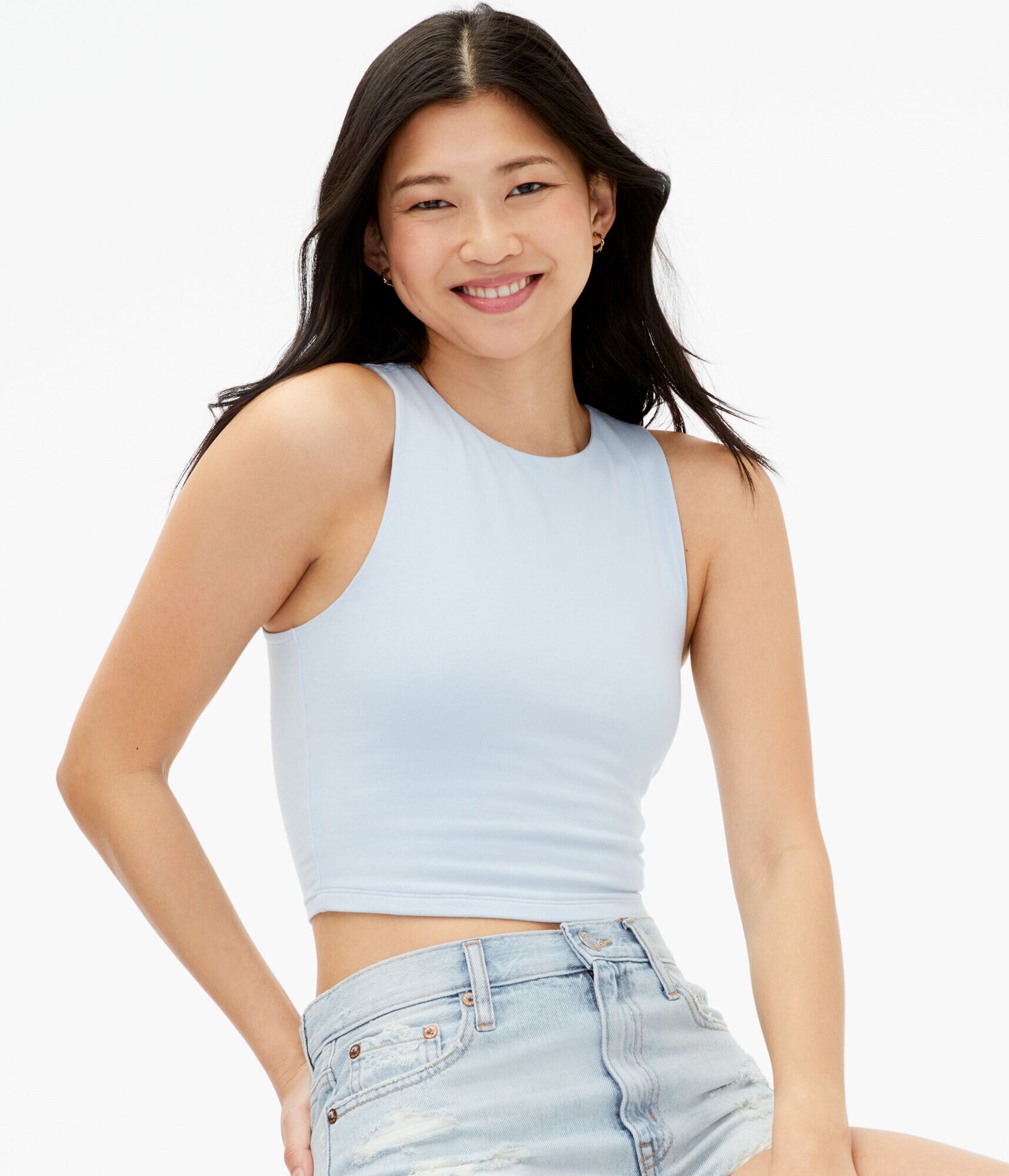 High-Neck Cropped Tank
