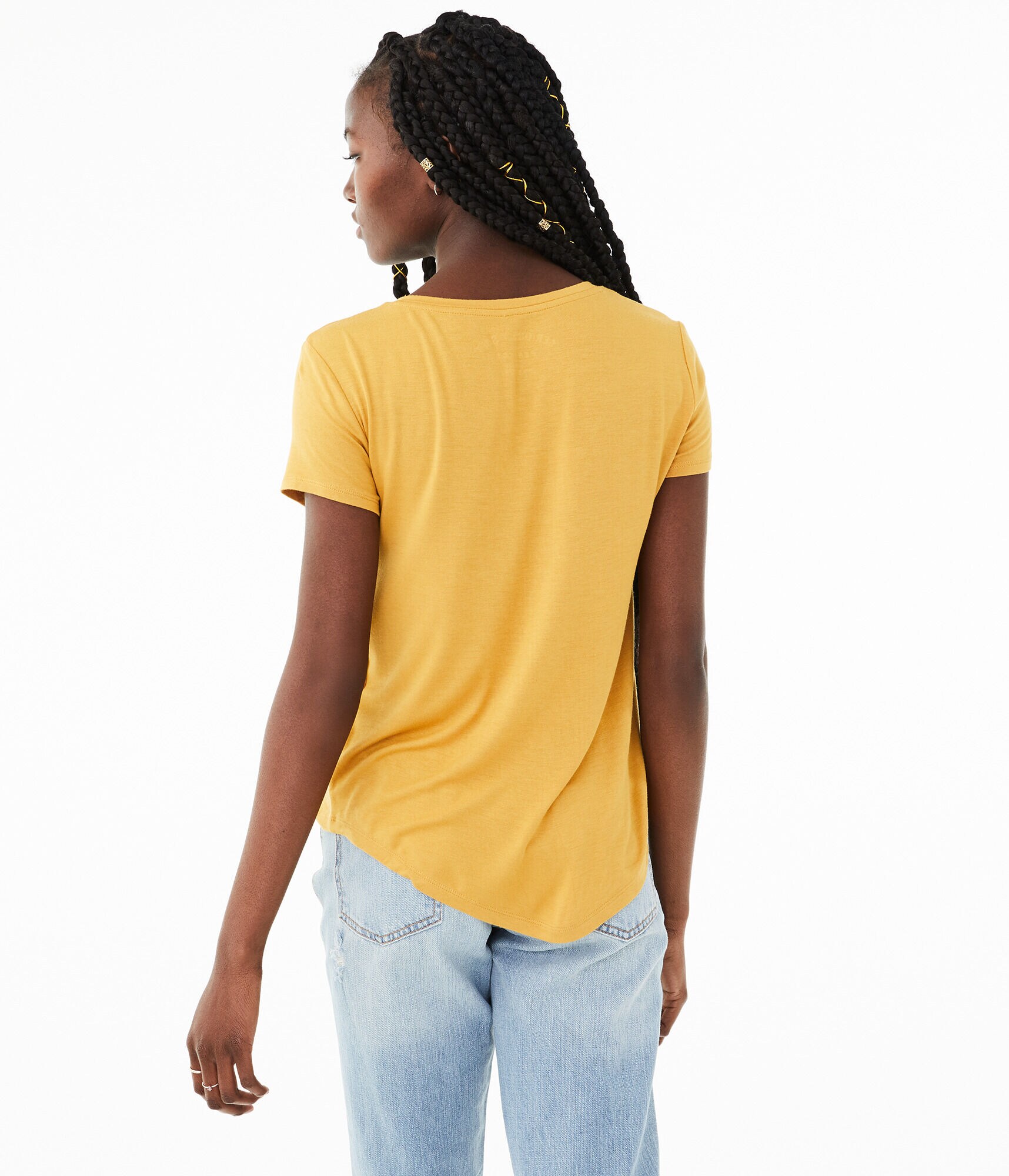 Seriously Soft Floral Embroidered V-Neck Tee