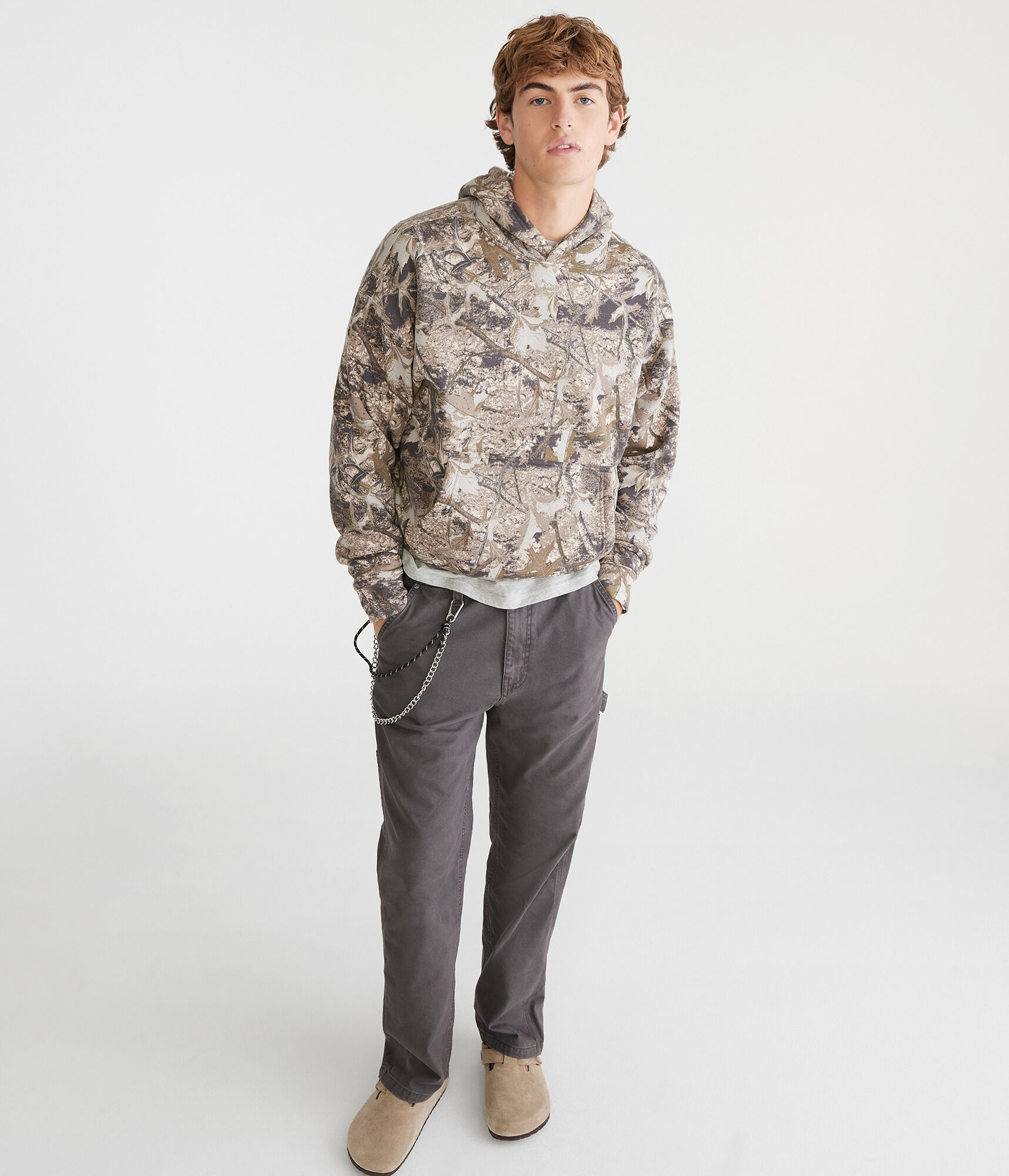 Forest Camo Boxy Pullover Hoodie