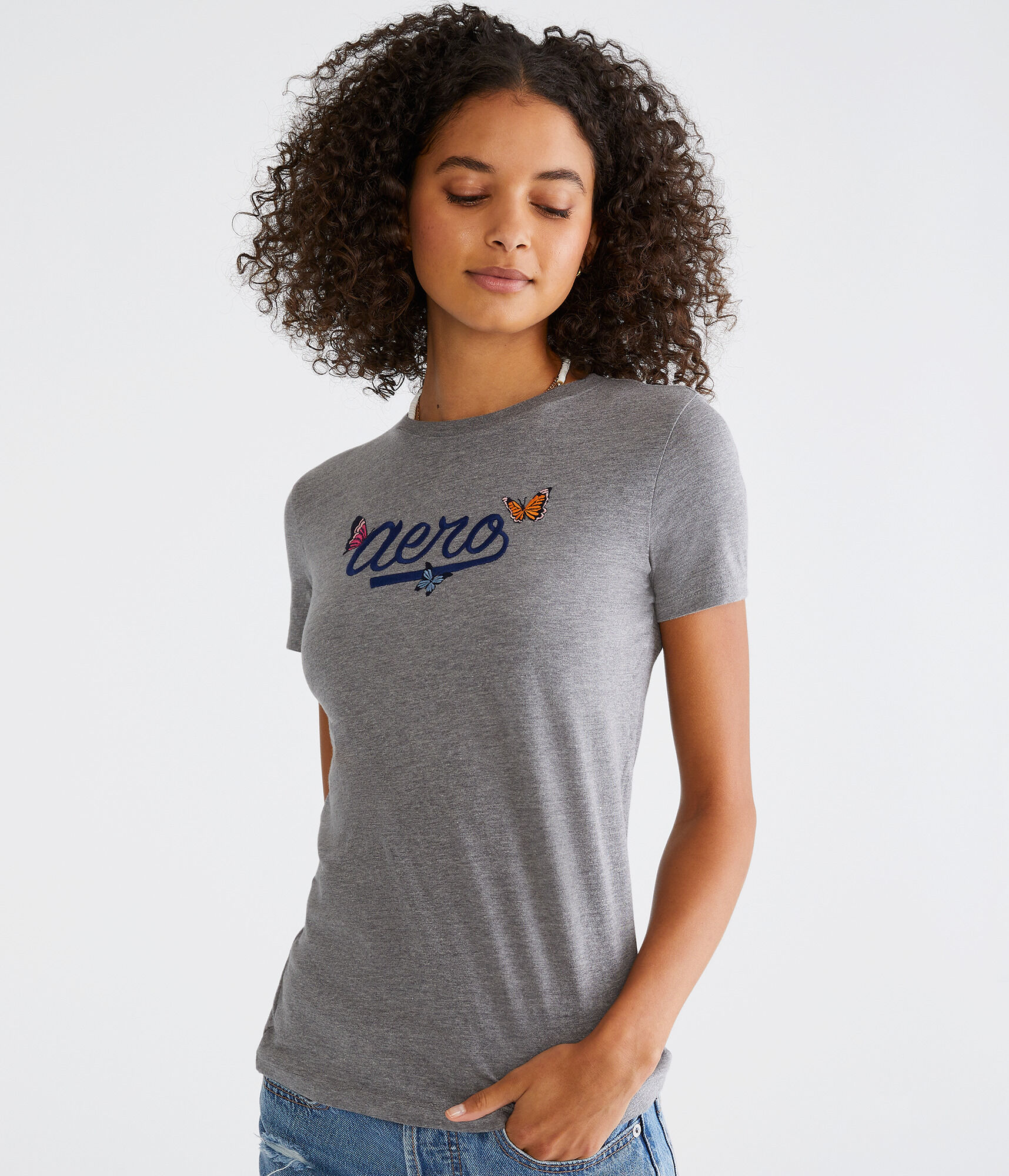 Aero Script Butterflies Graphic Tee