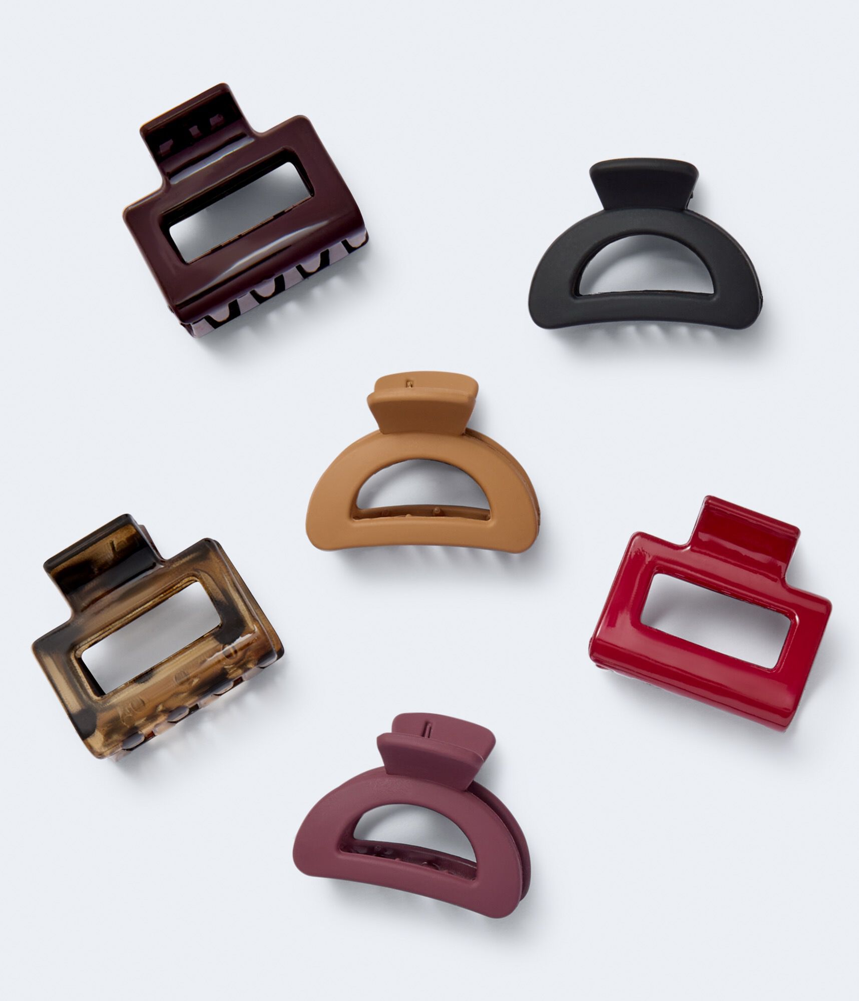 Small Mixed-Shape Claw Hair Clip 6-Pack