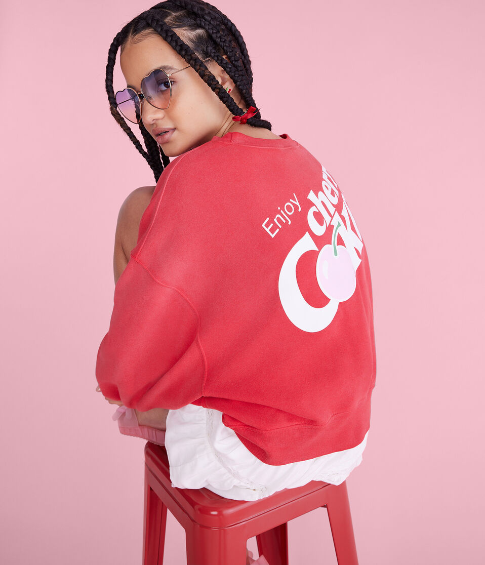 Cherry Coke Oversized Crew Sweatshirt