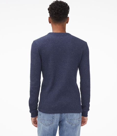 Long Sleeve Solid Crew Neck Thermal Tee