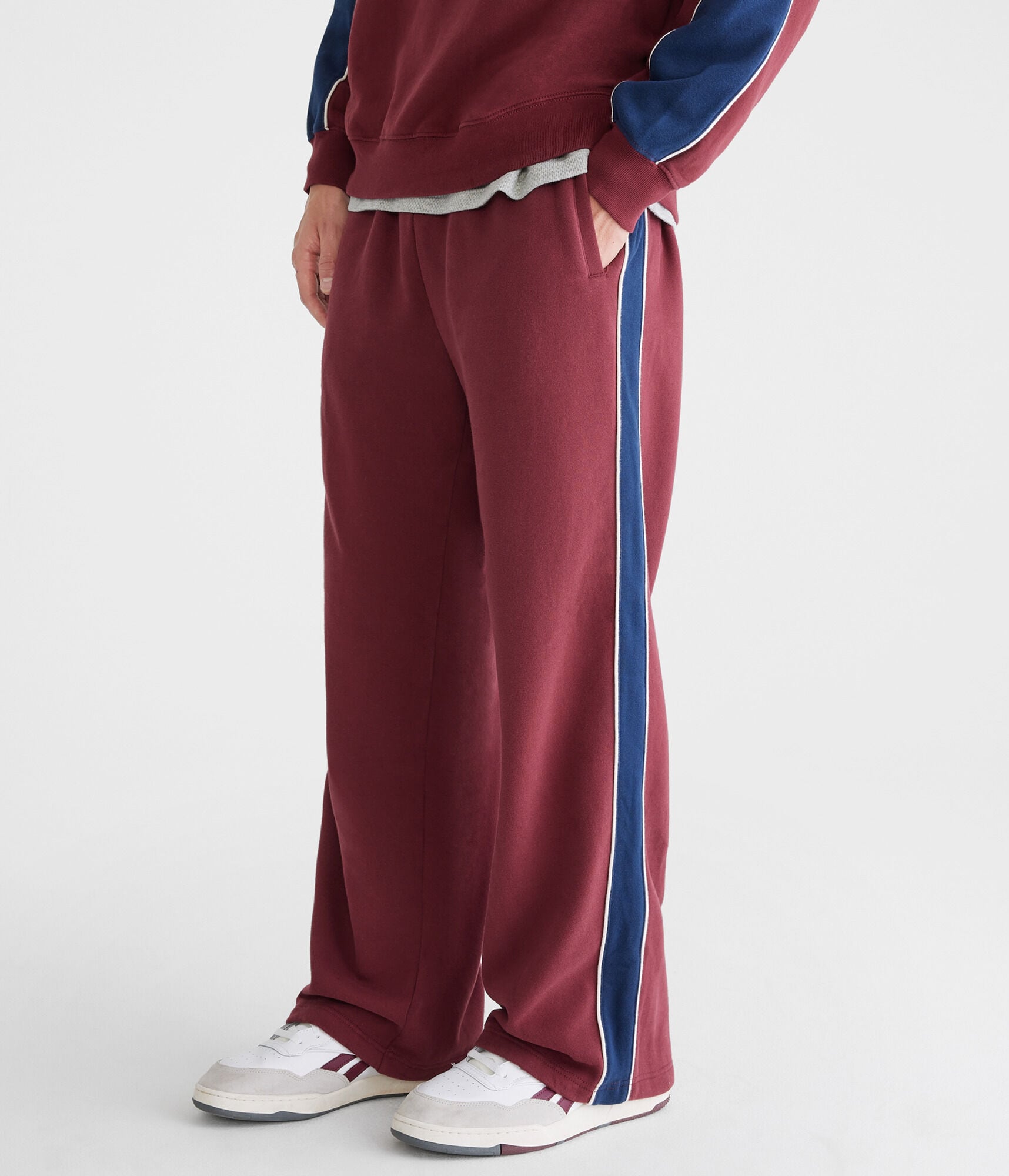 Colorblocked Stripe Straight Leg Sweatpants
