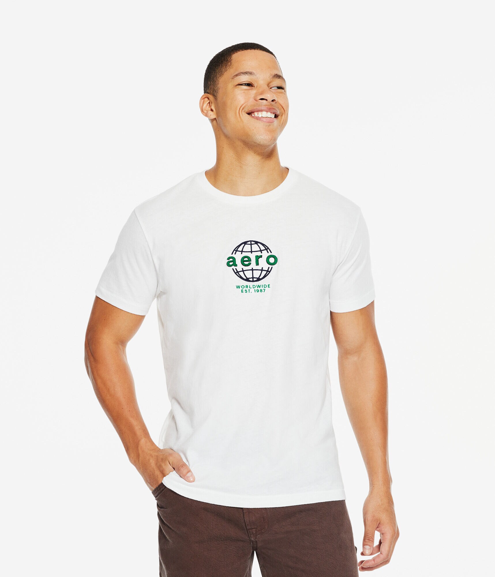 Aeropostale Globe Logo Appliqu&eacute; Graphic Tee