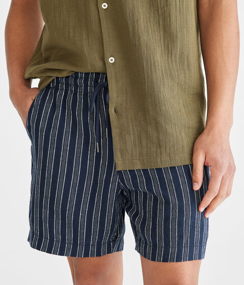 Striped Linen Jogger Shorts 6.5" Striped Linen Jogger Shorts 6.5"