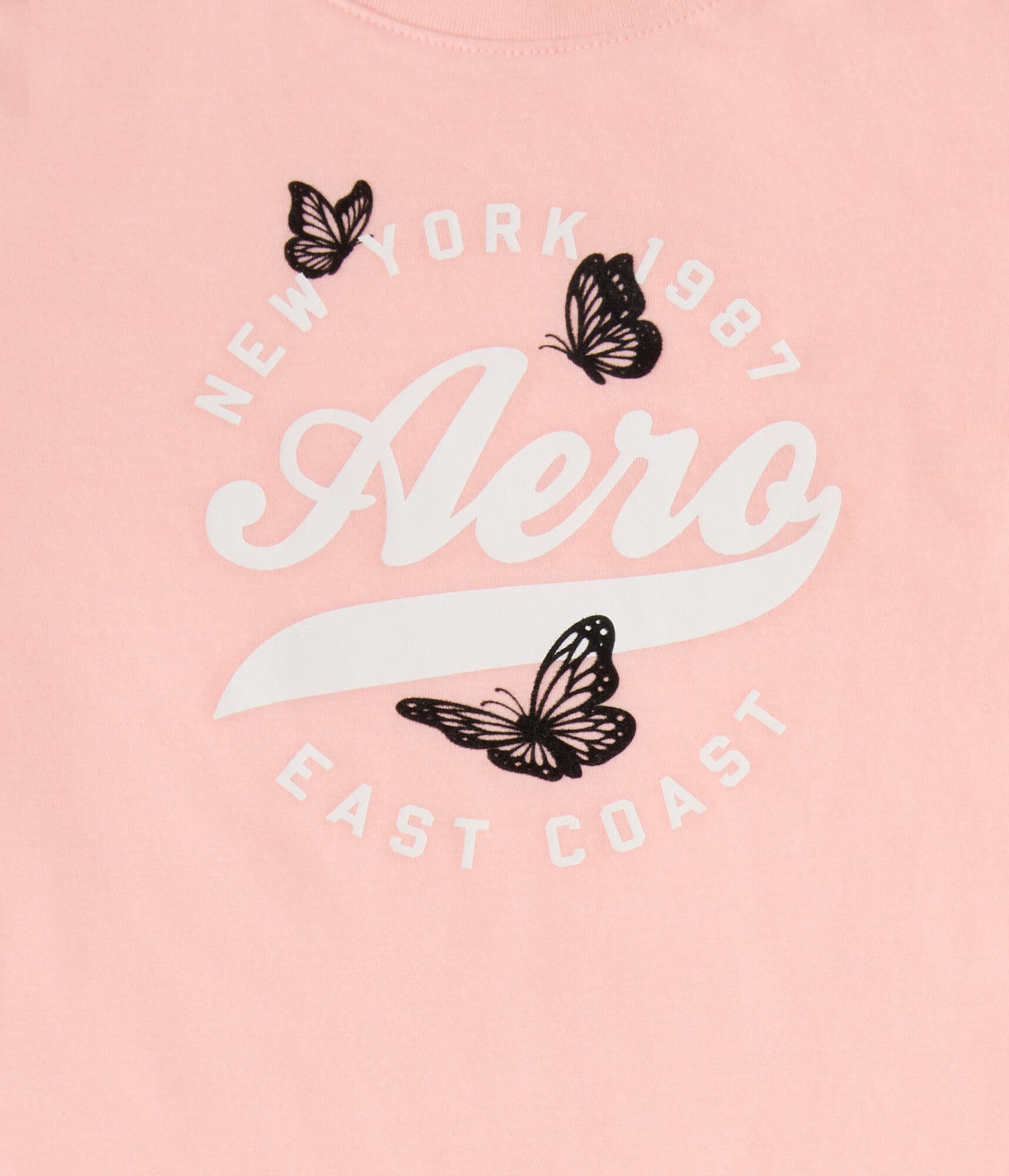 Aero Circle Butterflies Flocked Graphic Tee