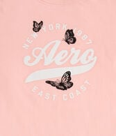 Aero Circle Butterflies Flocked Graphic Tee