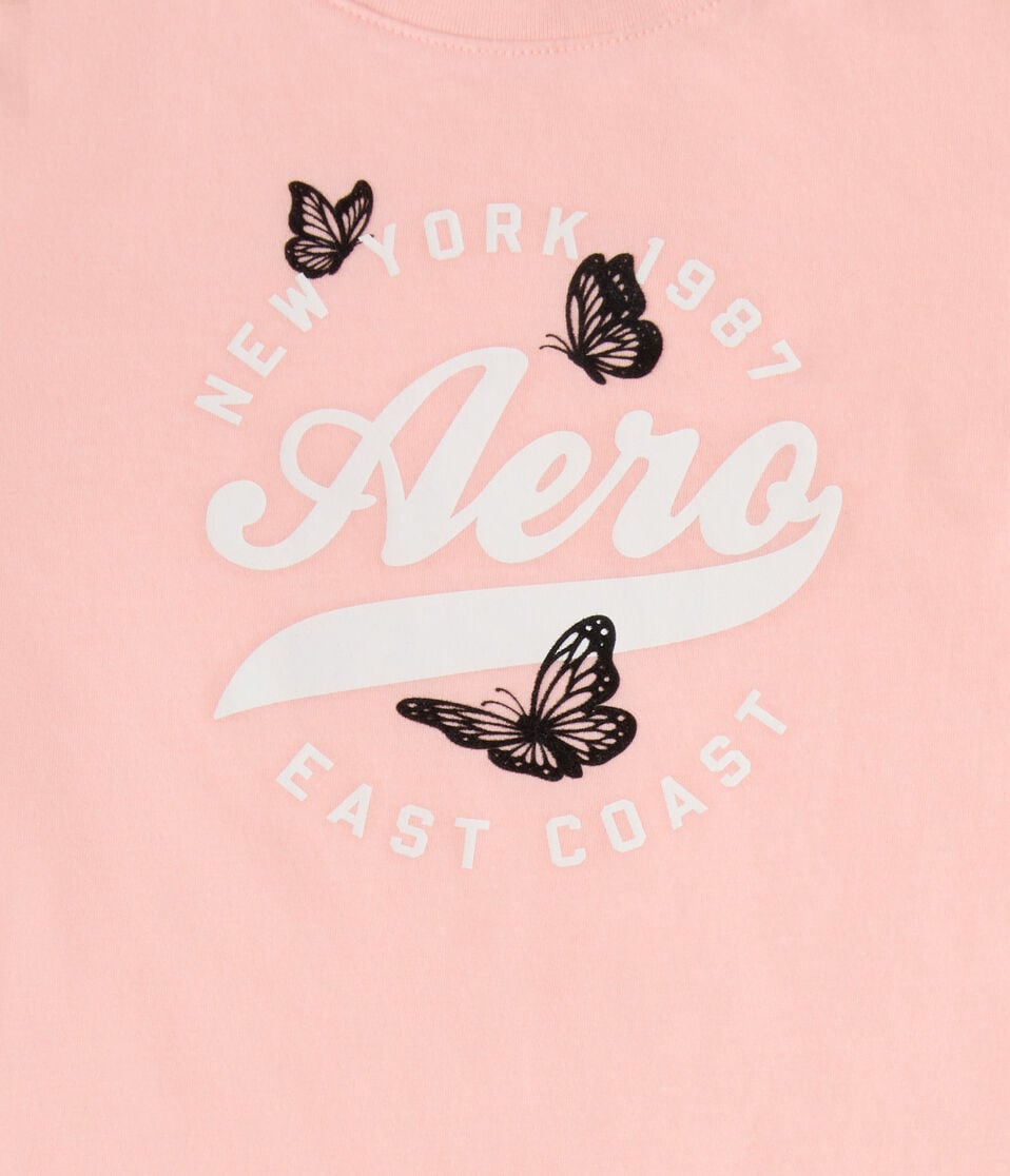 Aero Circle Butterflies Flocked Graphic Tee