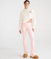 Mid-Rise Fold-Over Bootcut Pants