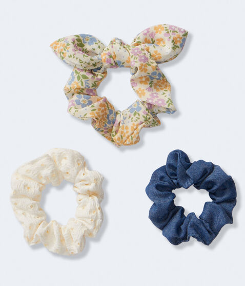 Floral Bow Scrunchie 3-Pack Floral Bow Scrunchie 3-Pack