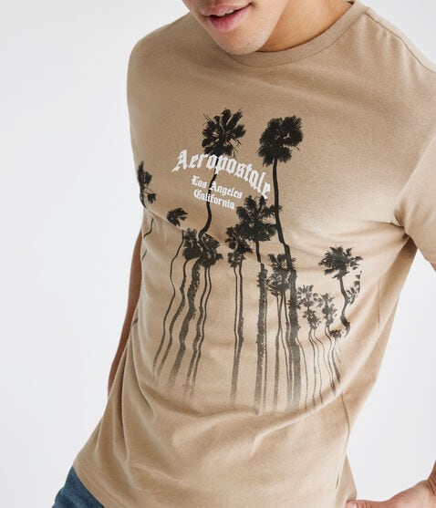 Aeropostale Gothic Palms Graphic Tee