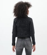 Seriously Stretchy Black Wash Denim Jacket