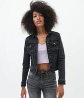 Seriously Stretchy Black Wash Denim Jacket