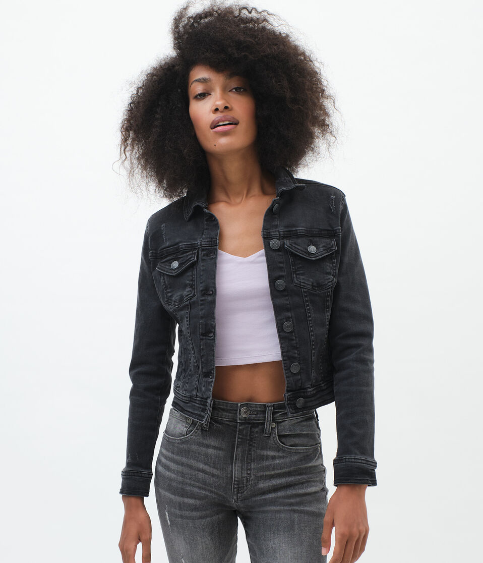 Seriously Stretchy Black Wash Denim Jacket