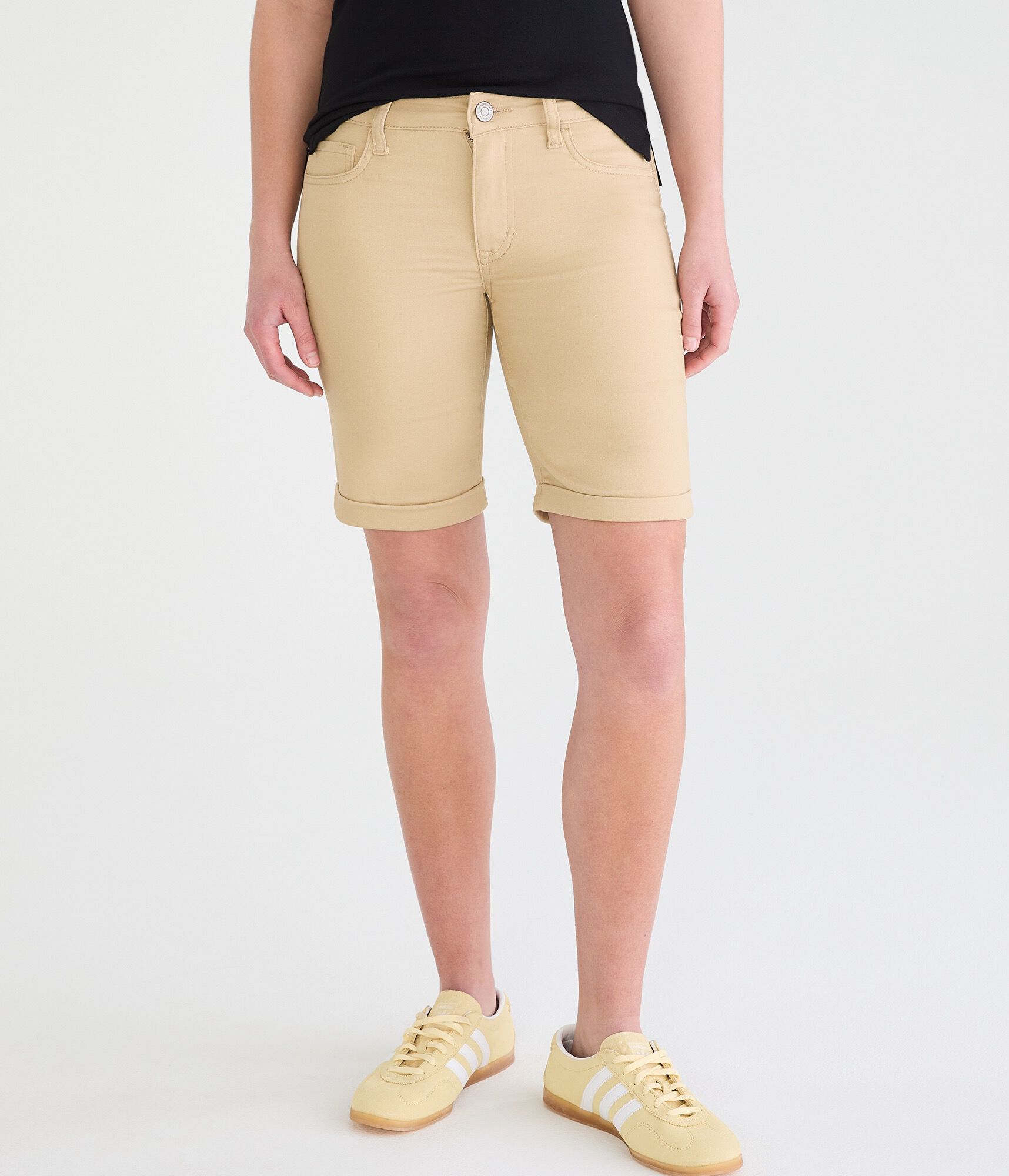 Mid-Rise Uniform Bermuda Shorts