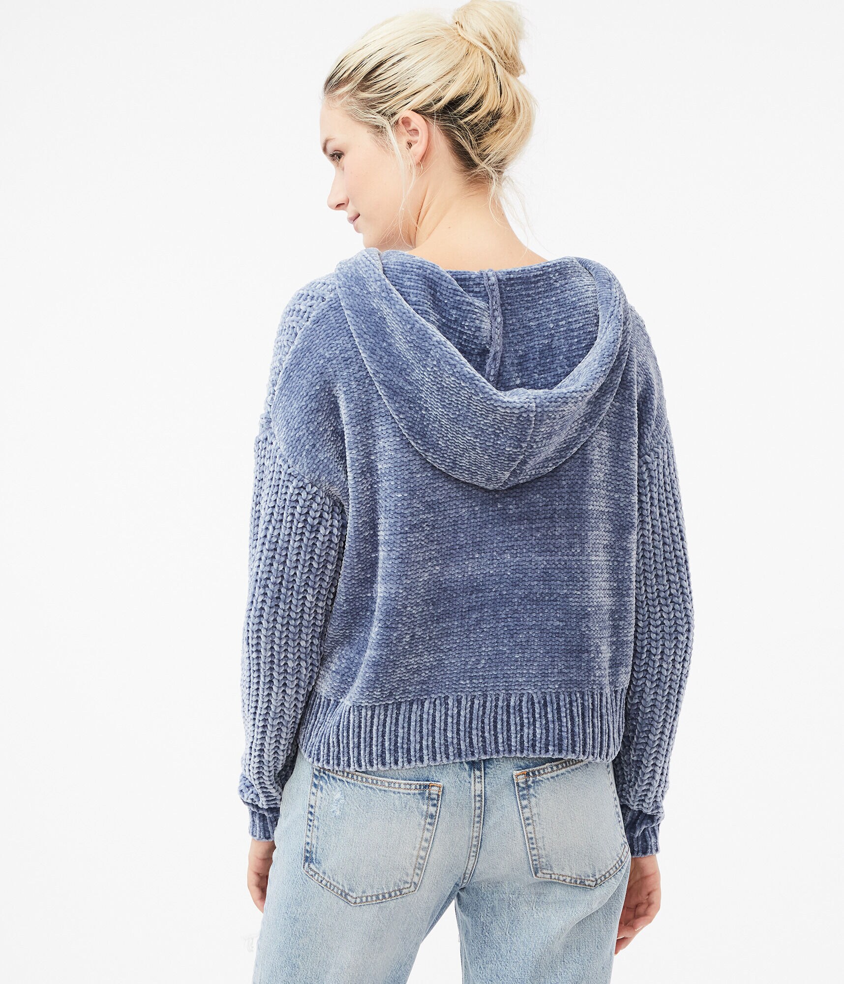 Chenille Henley Pullover Hoodie