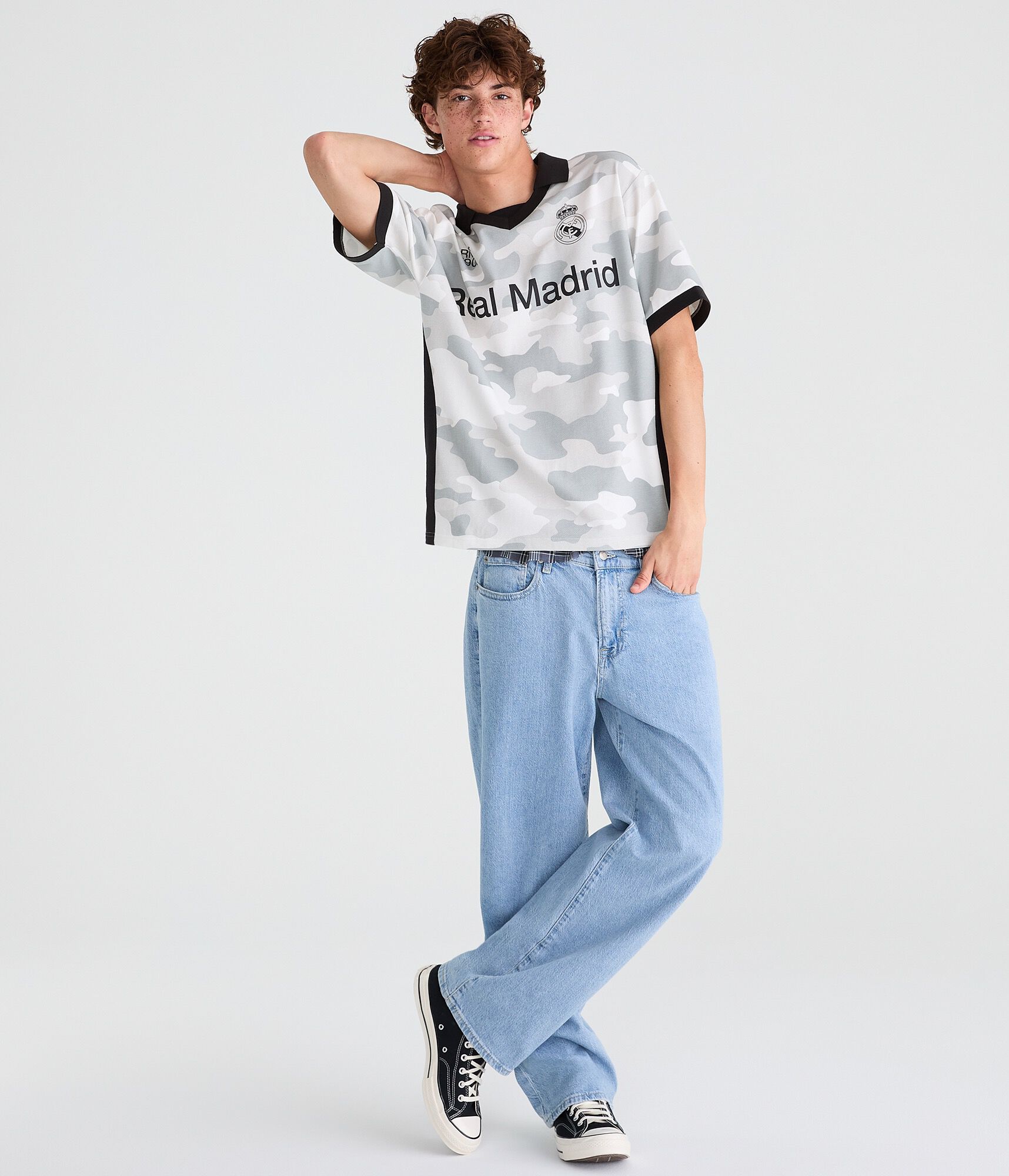 Real Madrid Camo V-Neck Soccer Jersey