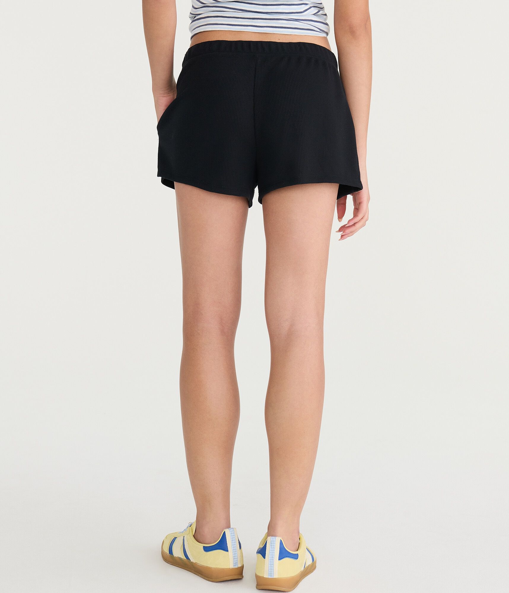 Mid-Rise Waffle Shorts