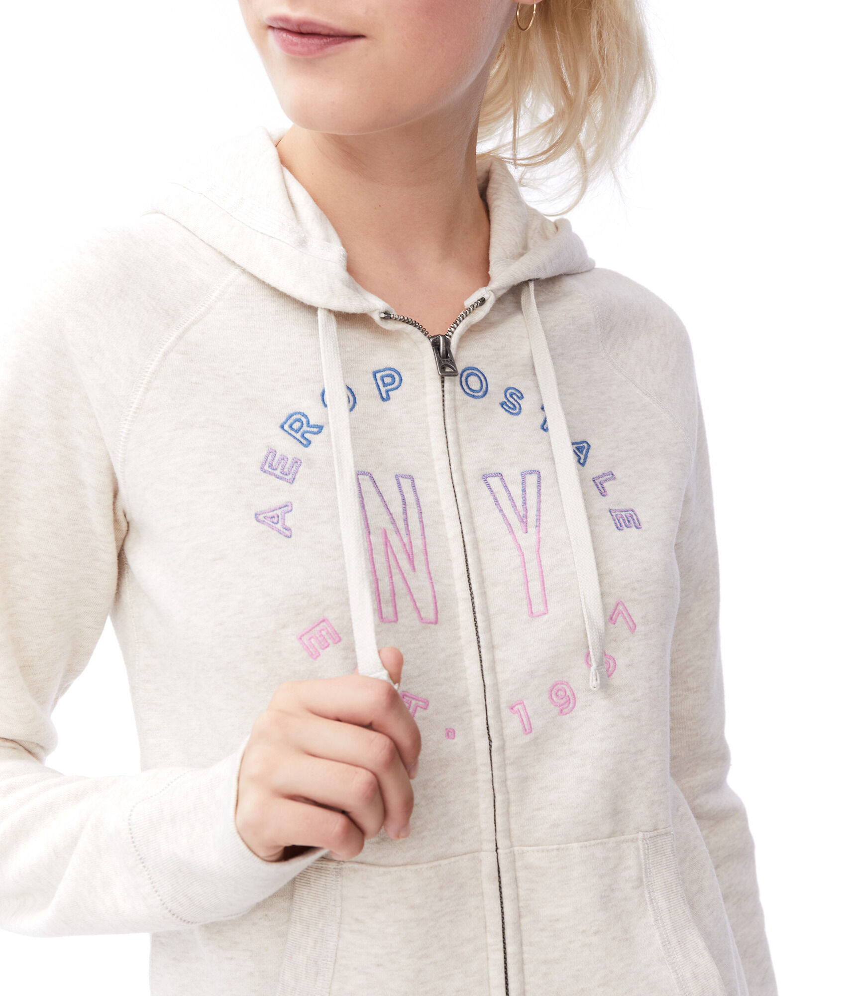 Ombr&eacute; Aeropostale NY Full-Zip Hoodie