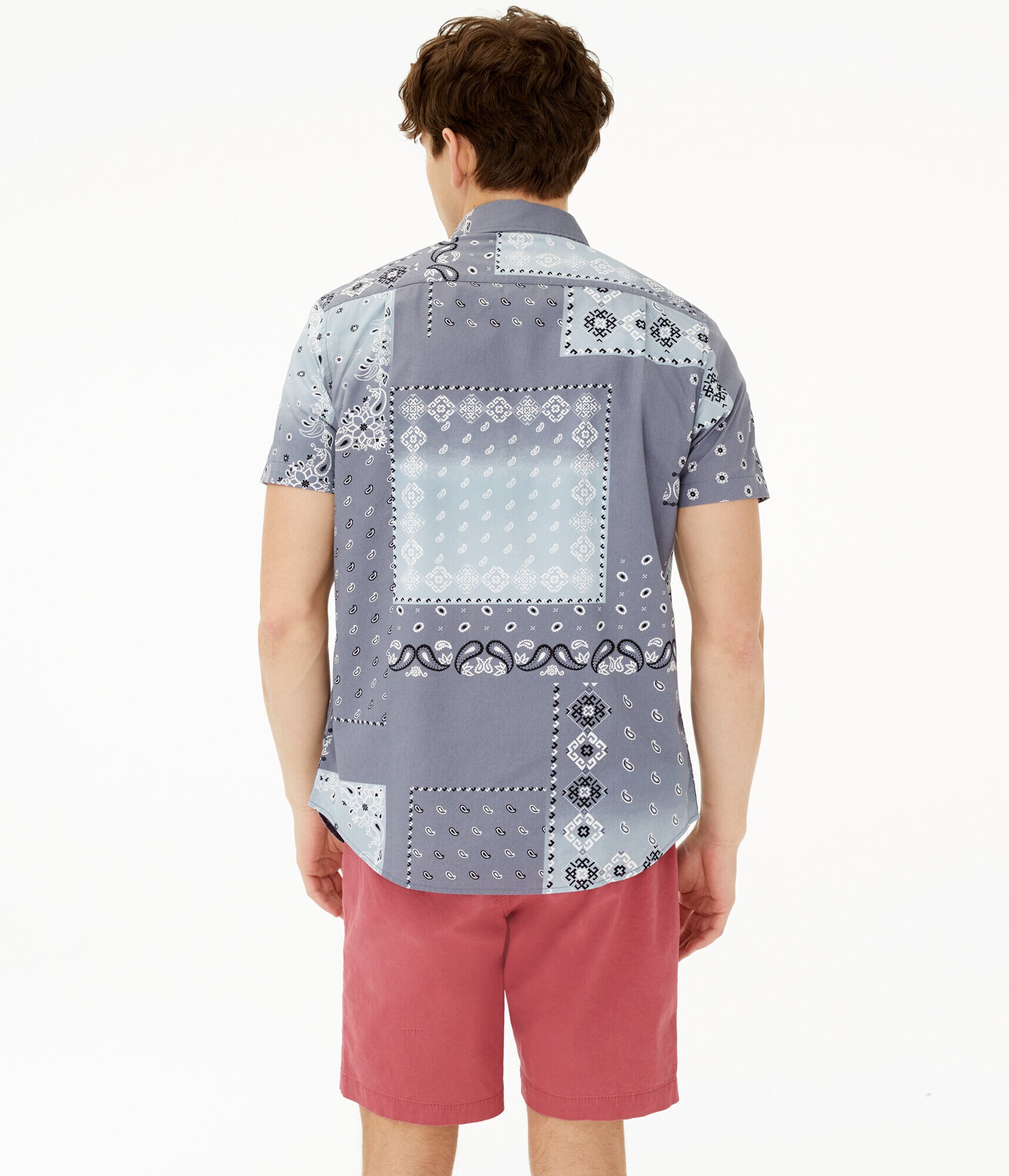 Bandana Print Button-Down Shirt