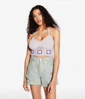 Floral Crocheted Halter Tank