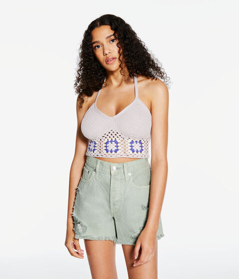 Floral Crocheted Halter Tank Floral Crocheted Halter Tank