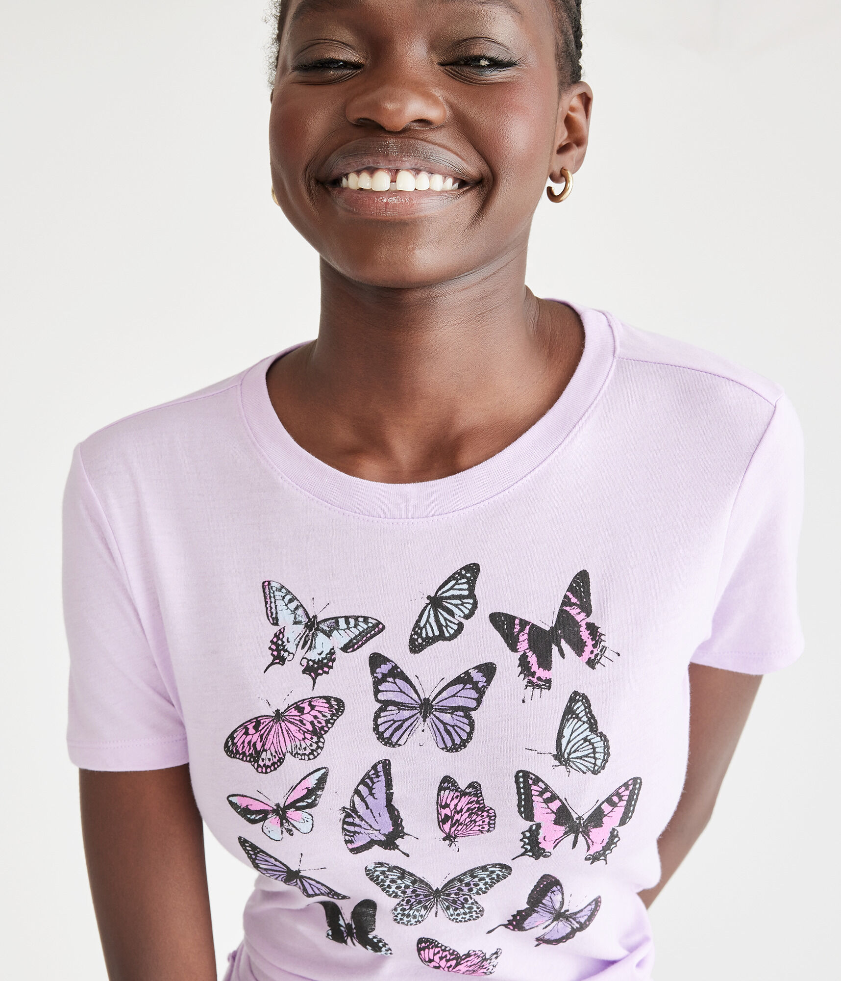 Multicolor Butterflies Graphic Tee