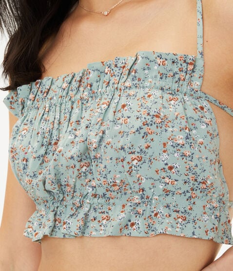 Floral Double Tie-Back Cropped Cami