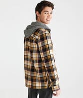 Long Sleeve Hooded Plaid Flannel Shirt