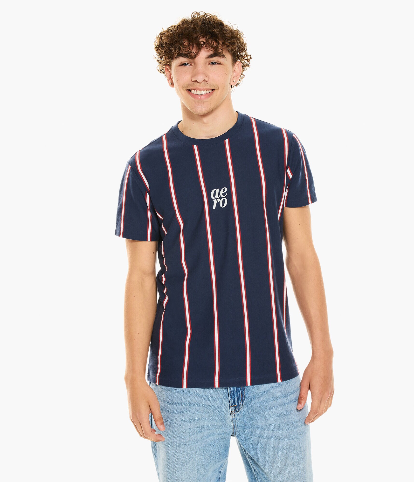 Aero Vertical Stripe Graphic Tee