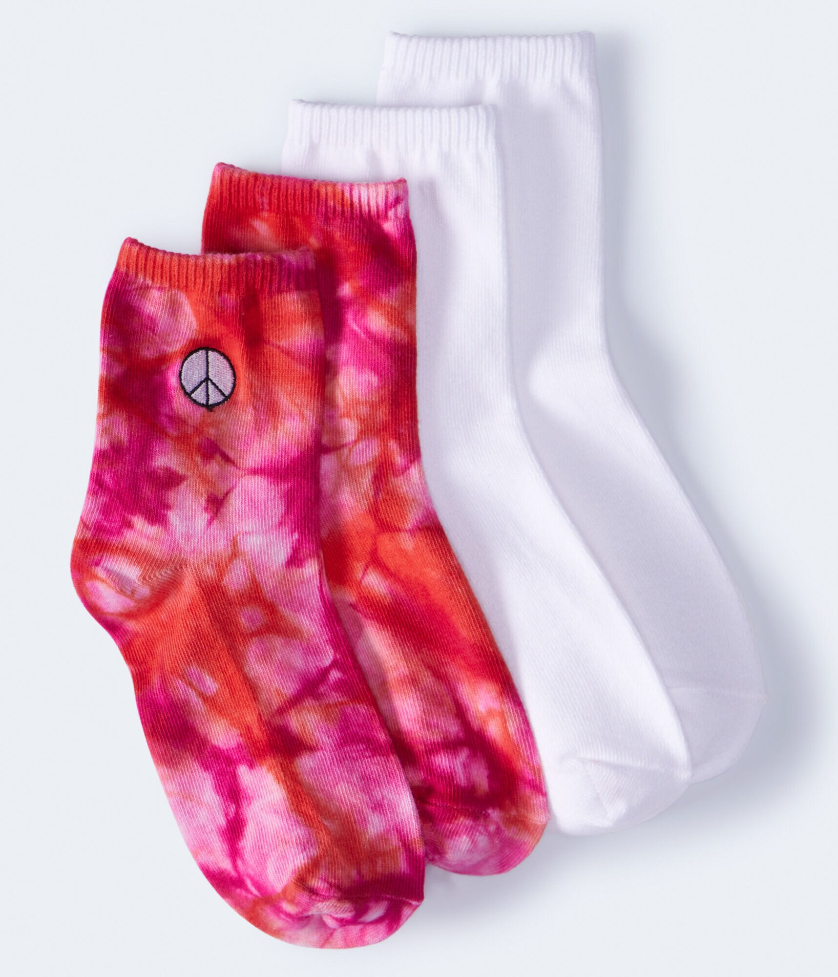 Peace Tie-Dye &amp; Solid Crew Sock 2-Pack