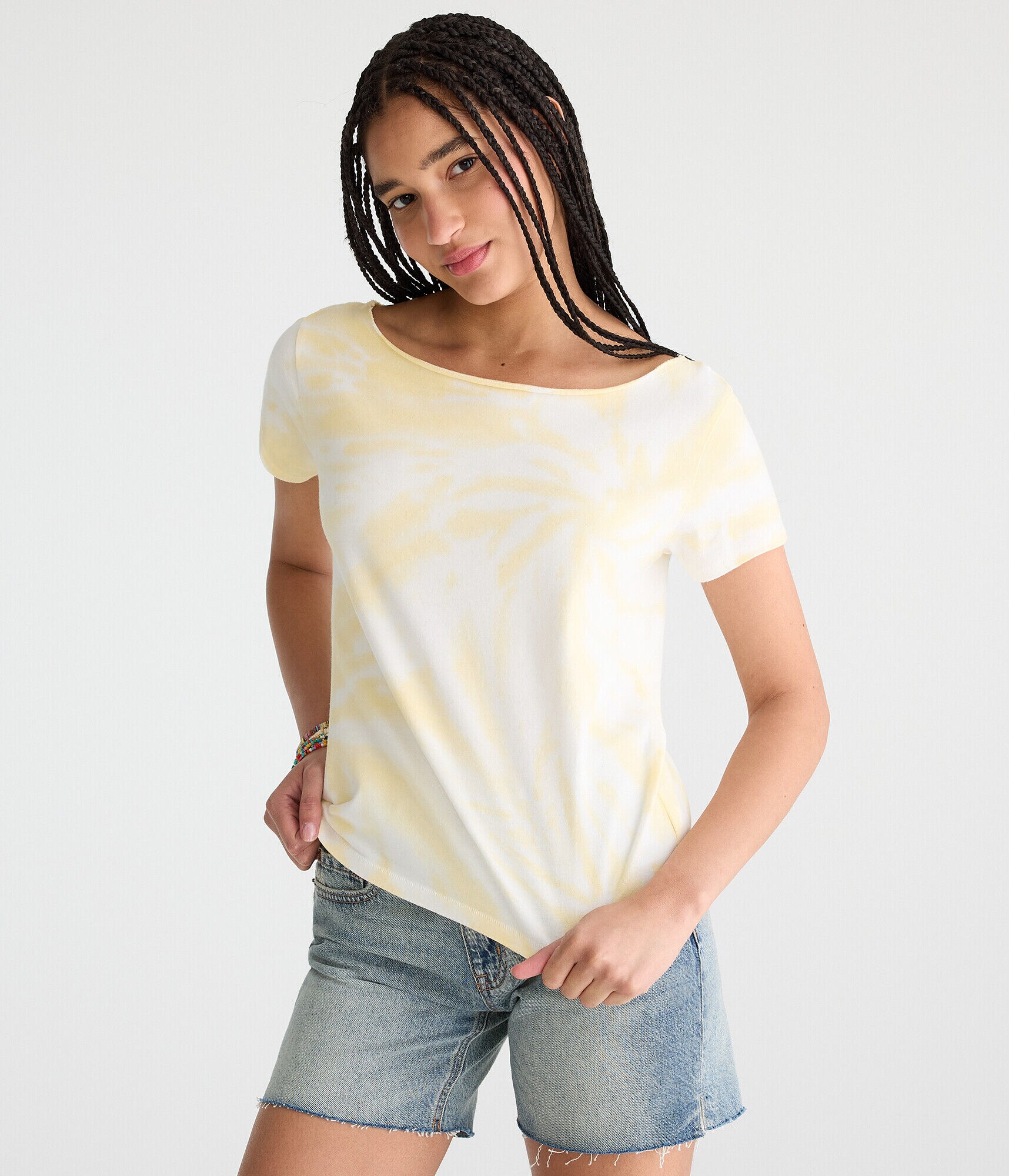 Seriously Soft Tie-Dye Off-The-Shoulder Vintage Fit Tee