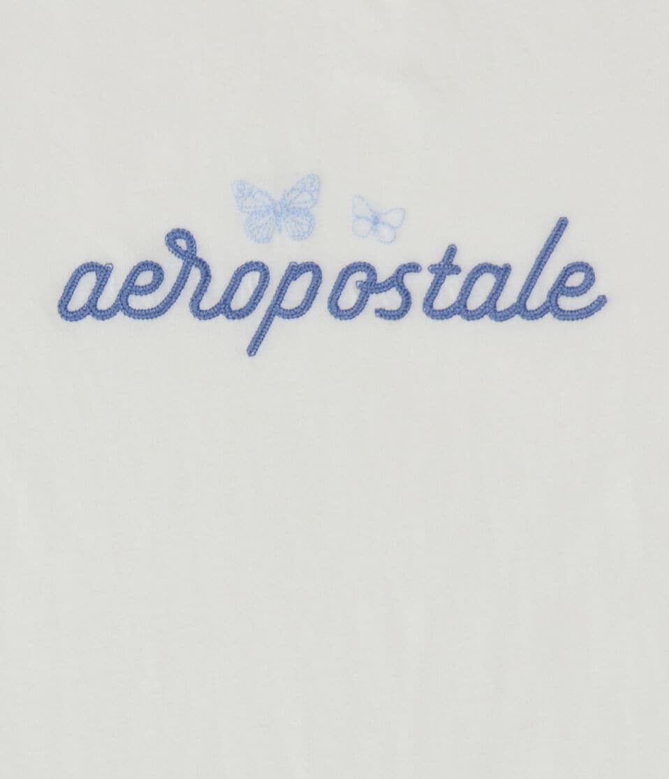 Aeropostale Script Butterflies Graphic Tee