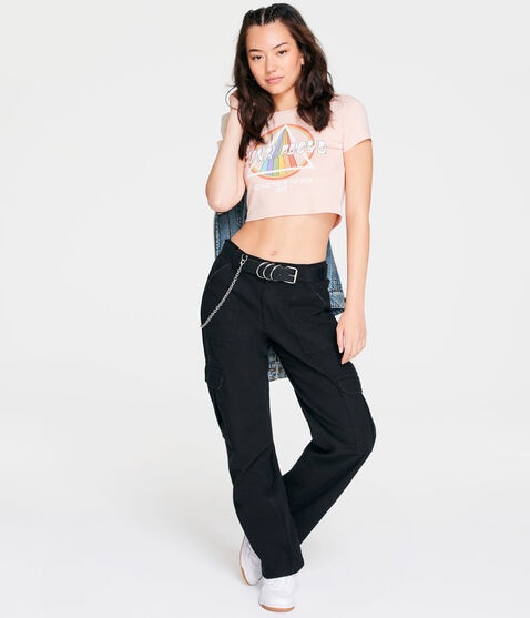 Pink Floyd Prism Cropped Graphic Tee Pink Floyd Prism Cropped Graphic Tee