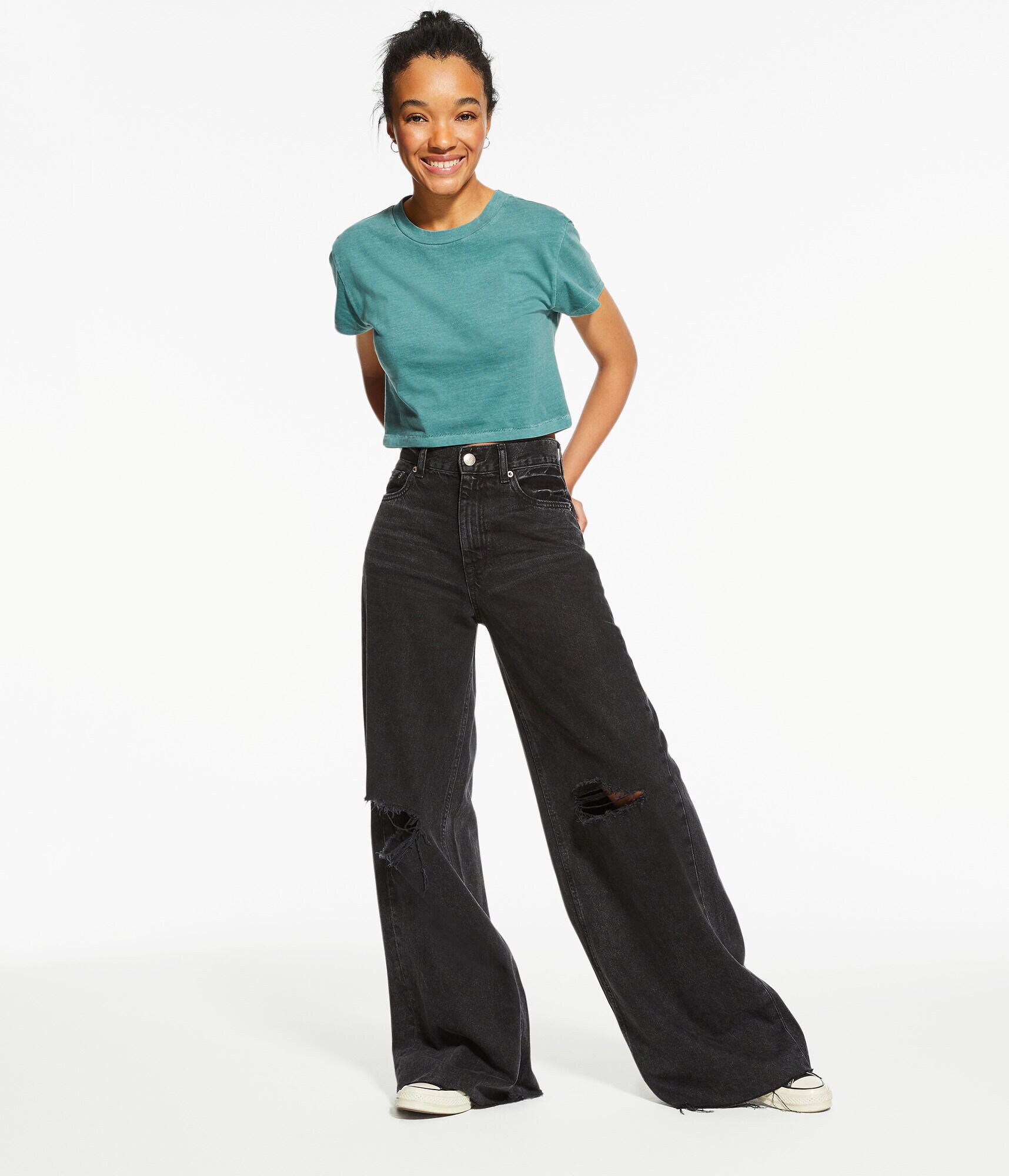 Washed Vintage Cropped Crew Tee