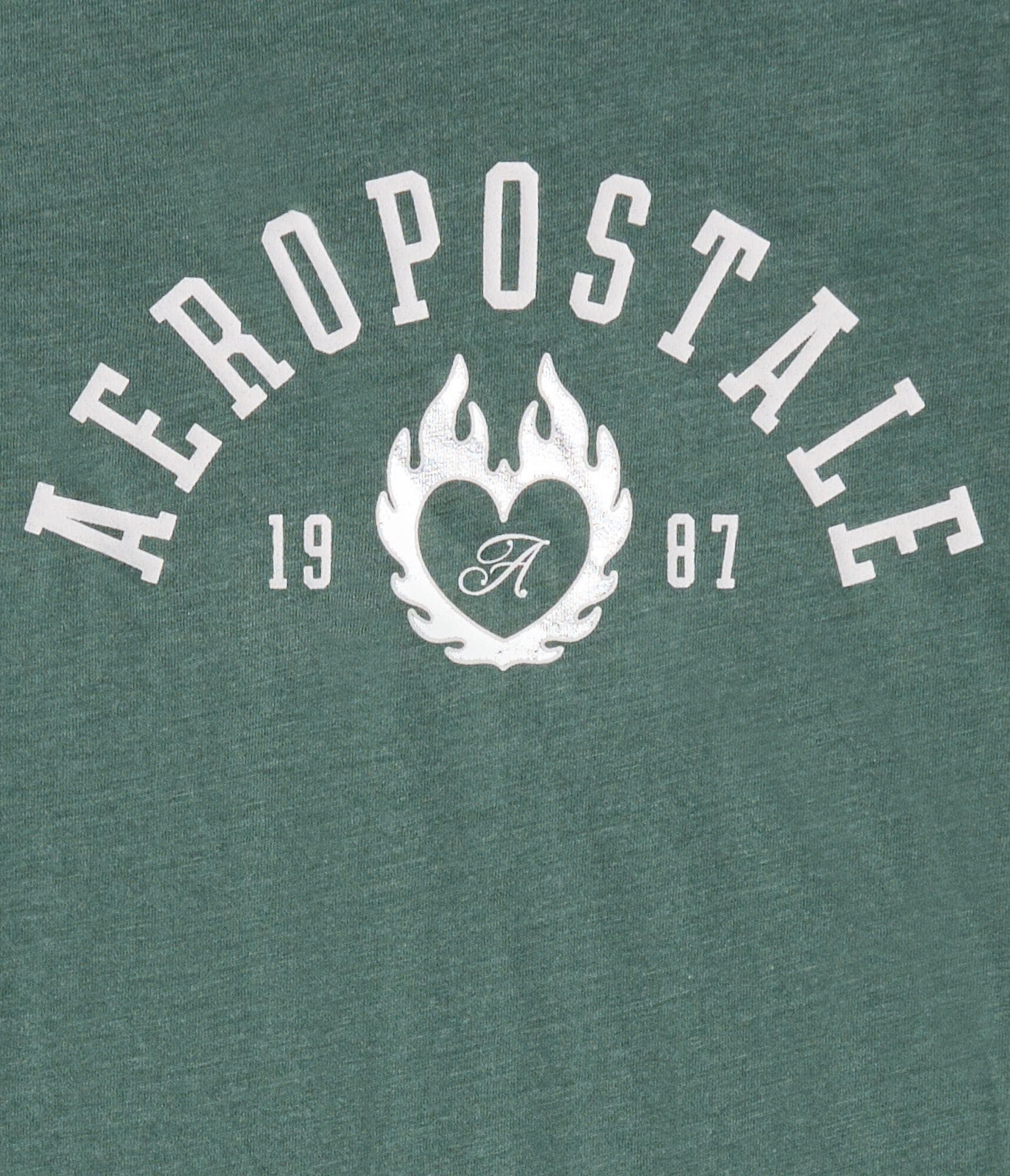 Aeropostale Heart Flame Foil Graphic Tee