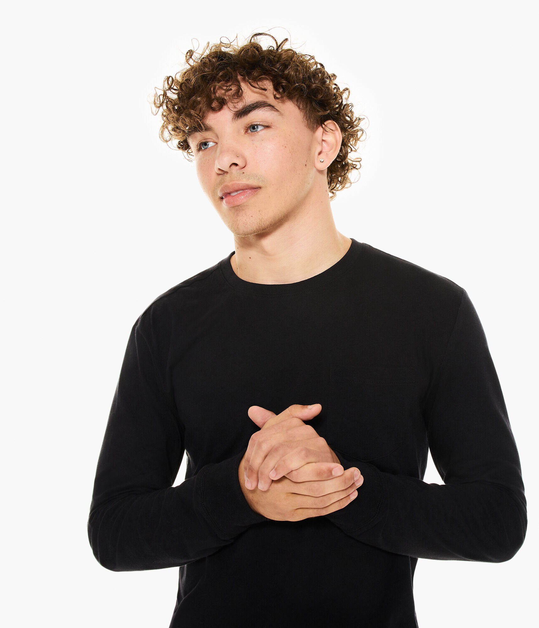 Long Sleeve Pocket Crew Tee 3-Pack