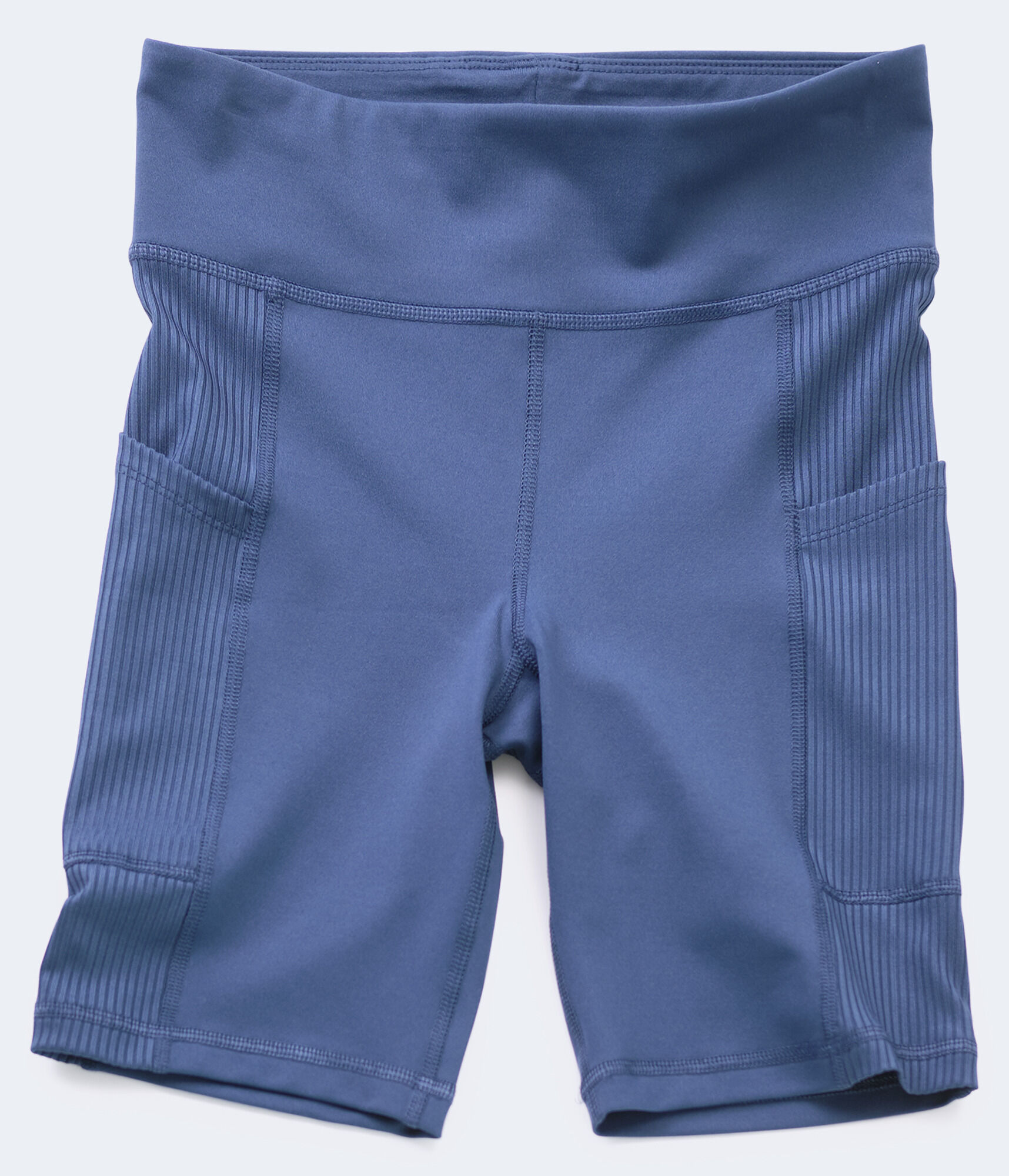 Rib-Accent Biker Shorts