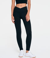 Ribbed High-Rise Crossover Leggings