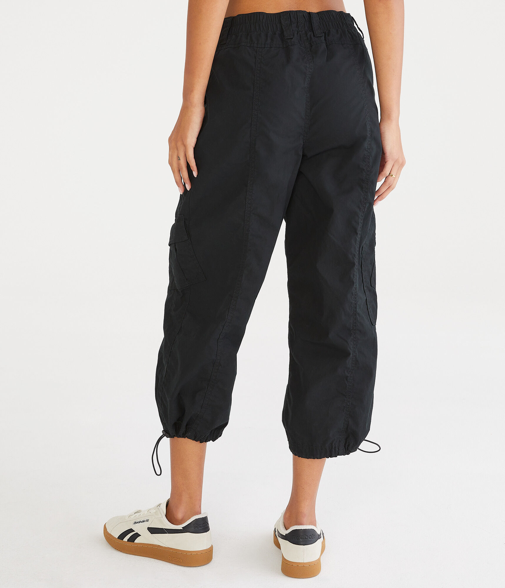 High-Rise Cropped Utility Cargo Pants
