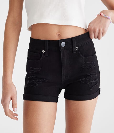 Flex Effects High-Waisted Denim Midi Shorts Flex Effects High-Waisted Denim Midi Shorts