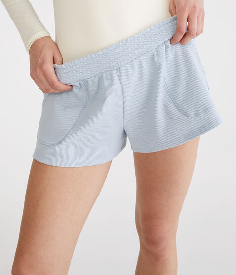 High-Rise Waffle Shorts