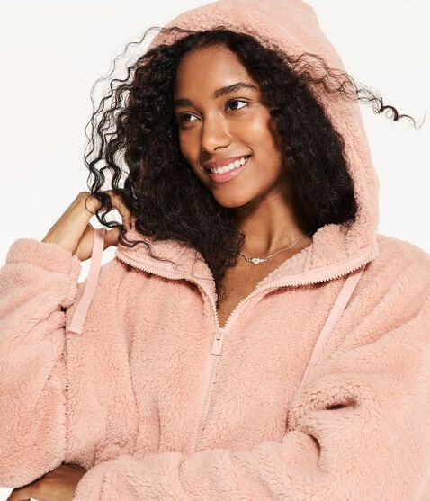 Sherpa Fleece Oversized Full-Zip Hoodie Sherpa Fleece Oversized Full-Zip Hoodie