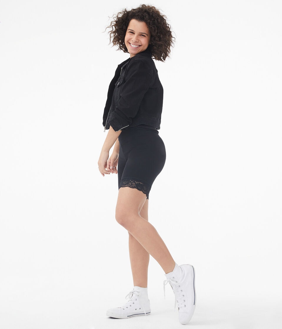 Lace-Trim Lounge Bike Shorts