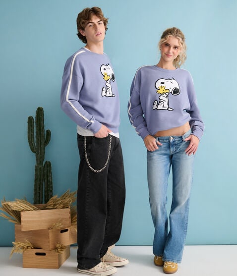 Peanuts® | Aéropostale Western Snoopy Woodstock Hugs Crew Sweatshirt Peanuts® | Aéropostale Western Snoopy Woodstock Hugs Crew Sweatshirt