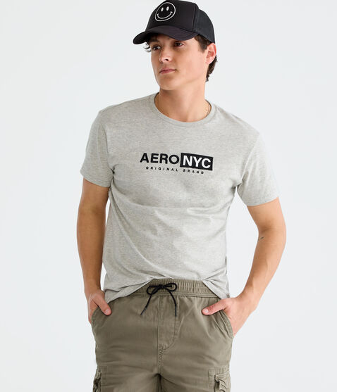 Aero NYC Box Logo Appliqué Graphic Tee Aero NYC Box Logo Appliqué Graphic Tee