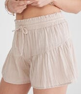 High-Rise Gauze Ruffle Shorts